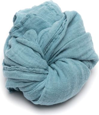 LinenMe 100% Linen Scarf for Women Men Unisex Garza 70 x 200 cm, Summer Shawl Lightweight Soft Breathable Comfortable, Stone Blue