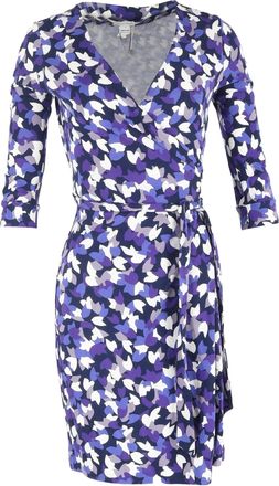 Diane Von F&uuml;rstenberg Diane Von Furstenberg Printed Mini Wrap Dress in Purple Cotton
