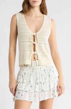 Abound Tie Front Sweater Tank in Ivory Dove at Nordstrom Rack, Size X-Small
