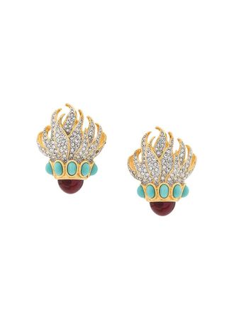 Susan Caplan Vintage Orecchini a clip Elizabeth Taylor anni 80 - Oro
