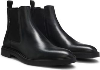 BOSS Chelsea boots in polished leather with signature stitching