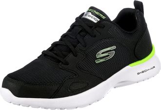 Skechers Mens Skech-air Dynamight Venturik Sneaker,Black Synthetic/Textile/Lime Trim,8.5 UK