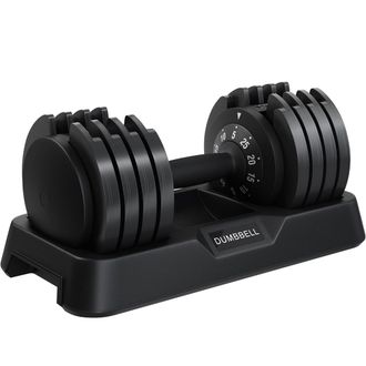 Yaheetech Homevive Mancuernas Ajustables 5 En 1 Pesas De Ajuste R&aacute;pido En 1 Segundo De 5 Kg A 25 Kg Para Gimnasio En Casa Negro