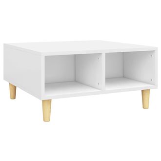 vidaXL Mesa De Centro Madera Contrachapada Blanco 60x60x30 Cm Vidaxl