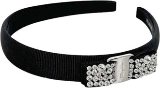 Ferragamo Pre-owned Accessories, female, Black, Size: ONE SIZE Pre-owned Canvas Hair Accessory