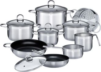 GSW Gsw Alara - Batterie De Cuisine 14 Pieces En Acier Inoxydable - Tous Feux Dont Induction