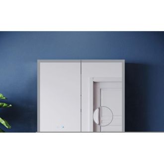 Elegant Lighting Bathroom Wall Cabinets Illuminated with LED Mirror Shaver Socket Magnifying Mirror Anti-Fog Function and 3 Lighting Modes, Single Door