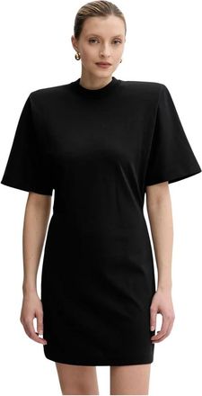 Pinko Korte Jurk - Dames - Korte kleedjes - Zwart - S - Katoen - Kleedjes
