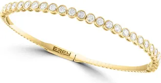 Effy 14K Gold Plated Sterling Silver Lab Grown Diamond Bangle Bracelet at Nordstrom Rack, Size 7.5