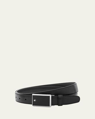 Montblanc Mens Rectangle-Buckle Leather Belt