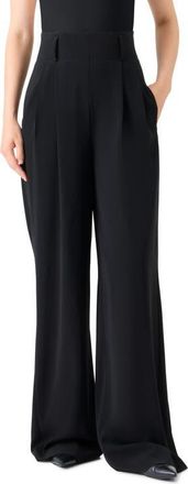 Akris Pleated High Waist Trousers in Black at Nordstrom, Size 12
