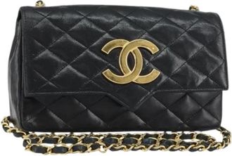 Chanel Pre-owned Vintage Leren Schoudertas - Dames - Vintage Schoudertas - Zwart - ONE Size - Leer - Vintage