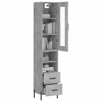 Berkfield Home Highboard Concrete Grey 34.5x34x180 cm Engineered Wood