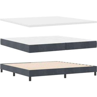 vidaXL Vidaxl - Cama Con Somier Y Colch&oacute;n Gris Oscuro 80x200 Cm Terciopelo