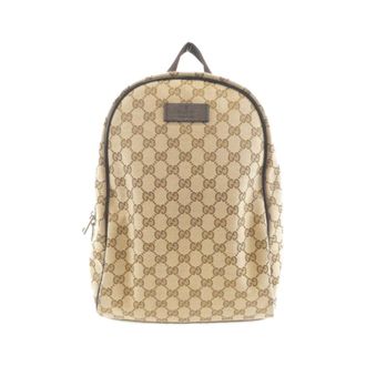 Gucci Beige Brown Gg Canvas Backpack (Pre-Owned)