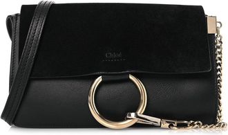 Chlo&eacute; Black Suede Small Faye Shoulder Bag (Authentic Pre-Loved)