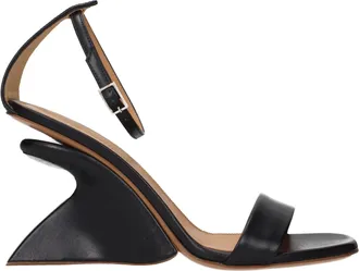 Off-white Black Leather Stiletto Heel Womens Sandals