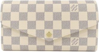 Louis Vuitton Azur White Coated Canvas Long Wallet (Bi-Fold) (Pre-Owned)