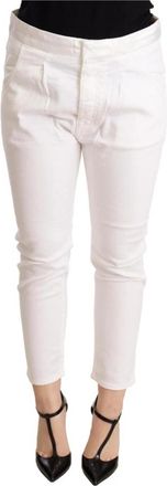 Cycle Witte Skinny Cropped Broek - Dames - Vrijetijds broeken - Wit - W26 - Katoen - Broeken