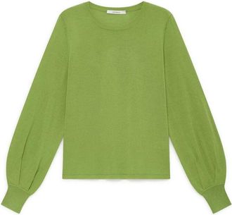 Maliparmi Cardigan met ronde hals - Dames - Ronde hals truien - Groen - L - Wol - Truien & Vesten