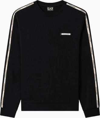 Emporio Armani Mens Tape Logo Black Sweatshirt - Size: 40