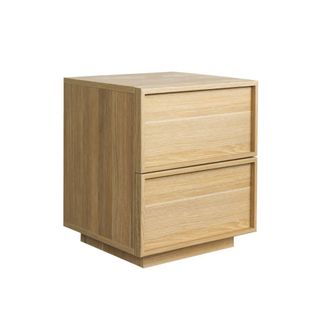 Sweeek Mesita efecto madera, 2 cajones, natural