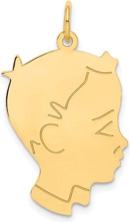 Diamond2Deal 14k Yellow Gold.013 Depth Engravable Boy Head Charm Pendant