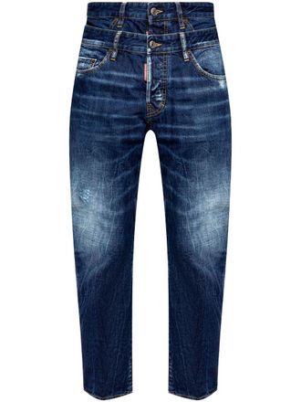 Dsquared2 layered-effect cotton jeans - Blue