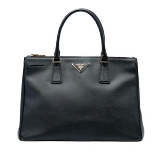 Prada Pre-owned Saffiano Satchel - Dames - Pre-owned - Zwart - Maat: ONE Size Leer