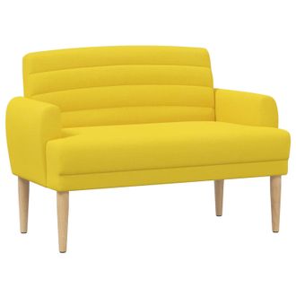 vidaXL Loveseat Con Bottoni Imbottiti Giallo Chiaro 116 X 67 X 80 Cm Vidaxl