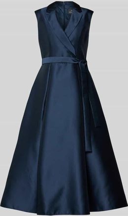 Adrianna Papell Cocktailkleid mit Reverskragen in Dunkelblau, Gr&ouml;&szlig;e 36