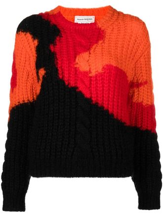Alexander McQueen Trui met colourblocking - Oranje