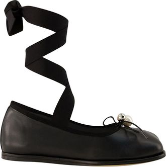 Simone Rocha Womens Heart Toe Ballerinas - - Leather - Black Calf Leather - Size EU 40