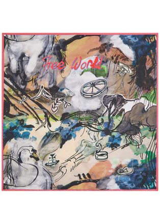 Vivienne Westwood Free World Printed Silk Scarf - Beige - One Size