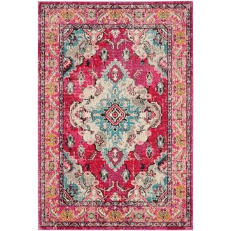 Safavieh Alfombra boho chic de polipropileno rosa/multicolor, 201 x 279 cm