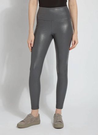 Lyss&eacute; Theodora Textured Leather 28.5 Inseam Legging In Charcoal