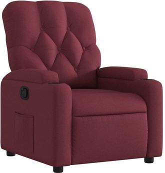 vidaXL Sillón reclinable de tela rojo tinto Vidaxl