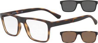 Emporio Armani Rectangular Mens Clip-On Sunglasses EA4115 58021W 54
