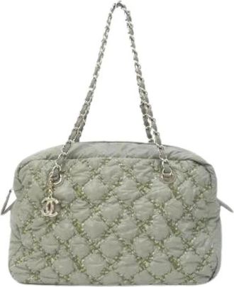 Chanel Pre-owned Paris Byzance Nylon Shoulder Bag - Dames - Vintage Schoudertas - Grijs - ONE Size - Nylon - Vintage