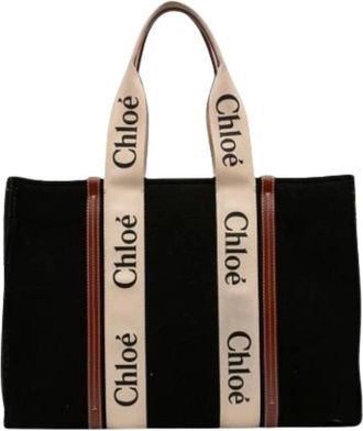 Chlo&eacute; Pre-owned Tote Bags, female, Black, Size: ONE SIZE Pre-owned Wool Tote