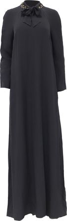 Zimmermann Chain Embellished Bow Maxi dress in Grey Viscose