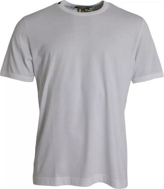 Dolce & Gabbana Mens White Cotton Round Neck Short Sleeves T-Shirt