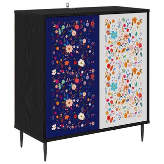 vidaXL Aparador Mainz Roble Negro 69 X 33 X 76 Cm Madera De Ingenier&iacute;a Vidaxl