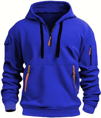Generic Weighted Hoodie For Anxiety, Anxiety Hoodie For Men, Casual Loose Fit Ultra Soft Tactical Hoodies For Men With Pockets (Blue,5XL)