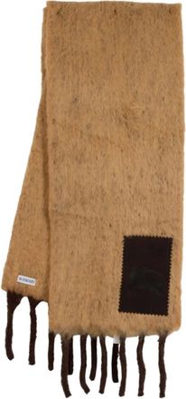 Burberry Sciarpa in lana con applicazione - Marrone
