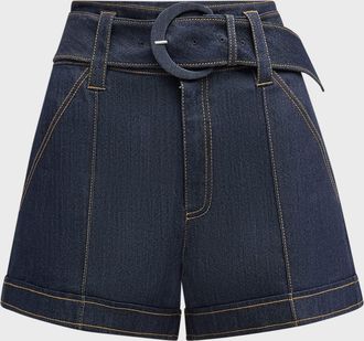 Cinq &agrave; Sept Aldi Belted Denim Shorts