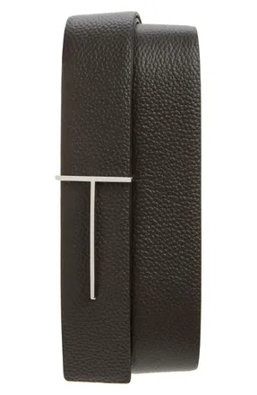 Tom Ford Reversible Slim T Soft Grain Leather Belt in Enb Brown/Black at Nordstrom, Size 110