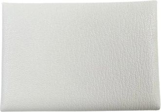 Herm&egrave;s Pre-owned Wallets, female, Gray, Size: ONE SIZE Pre-owned Calvi duo Coin Case