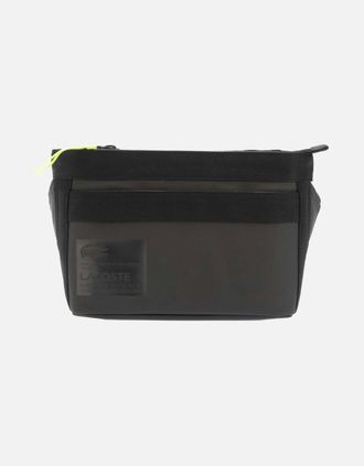 Lacoste Mens Signature Print Water-Repellent Reporter Bag - Black - Size: ONE size