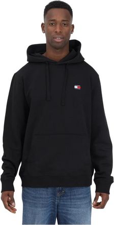 Tommy Jeans Zwarte heren hoodie - Heren - Hoodies - Zwart - L - Katoen - Hoodies & sweatvesten